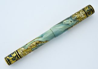 PHOENIX LACQUER ART BLUE HORSE FOUNTAIN PEN